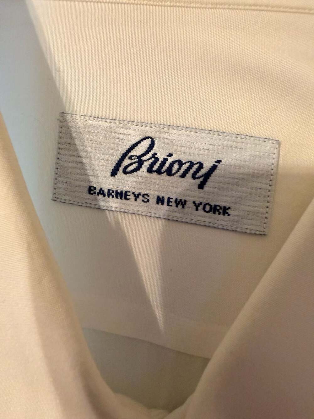 Brioni Barneys New York White Long Sleeve Dress Shirt 100% Cotton Made In Italy